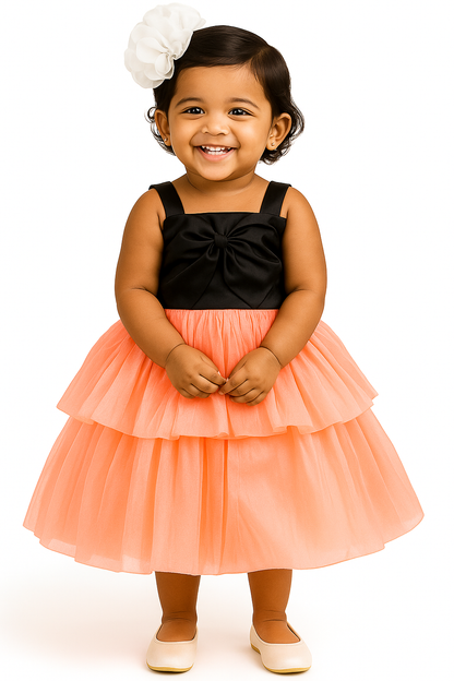 Girls Solid Fit and Flare Frock Dress