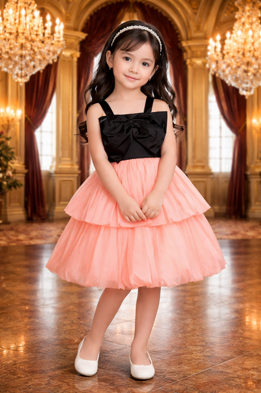 Girls Solid Fit and Flare Frock Dress