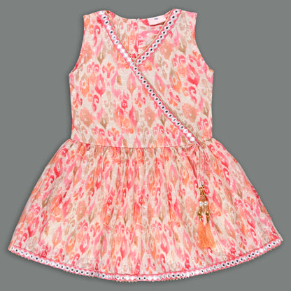 Girls Printed Lace Kurta with Sharara Set