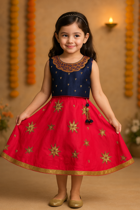 Girls Embroidered Lehenga Choli Ethnic Wear
