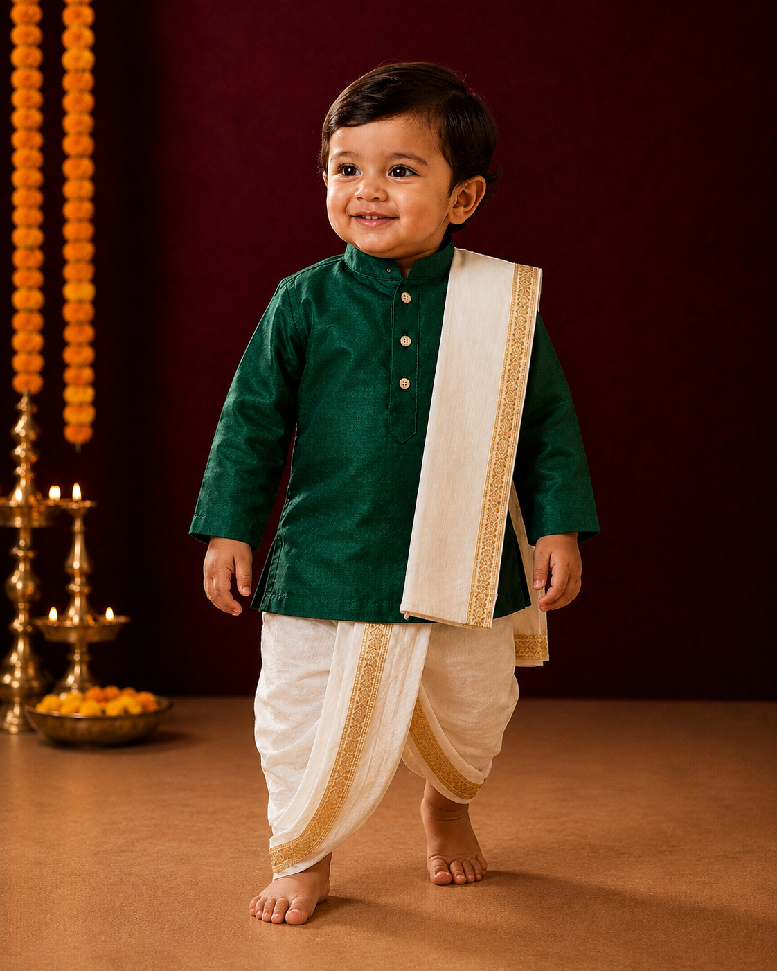 Ethnic Art Silk Kurta Dhoti SetArt Silk Kurta Dhoti Set