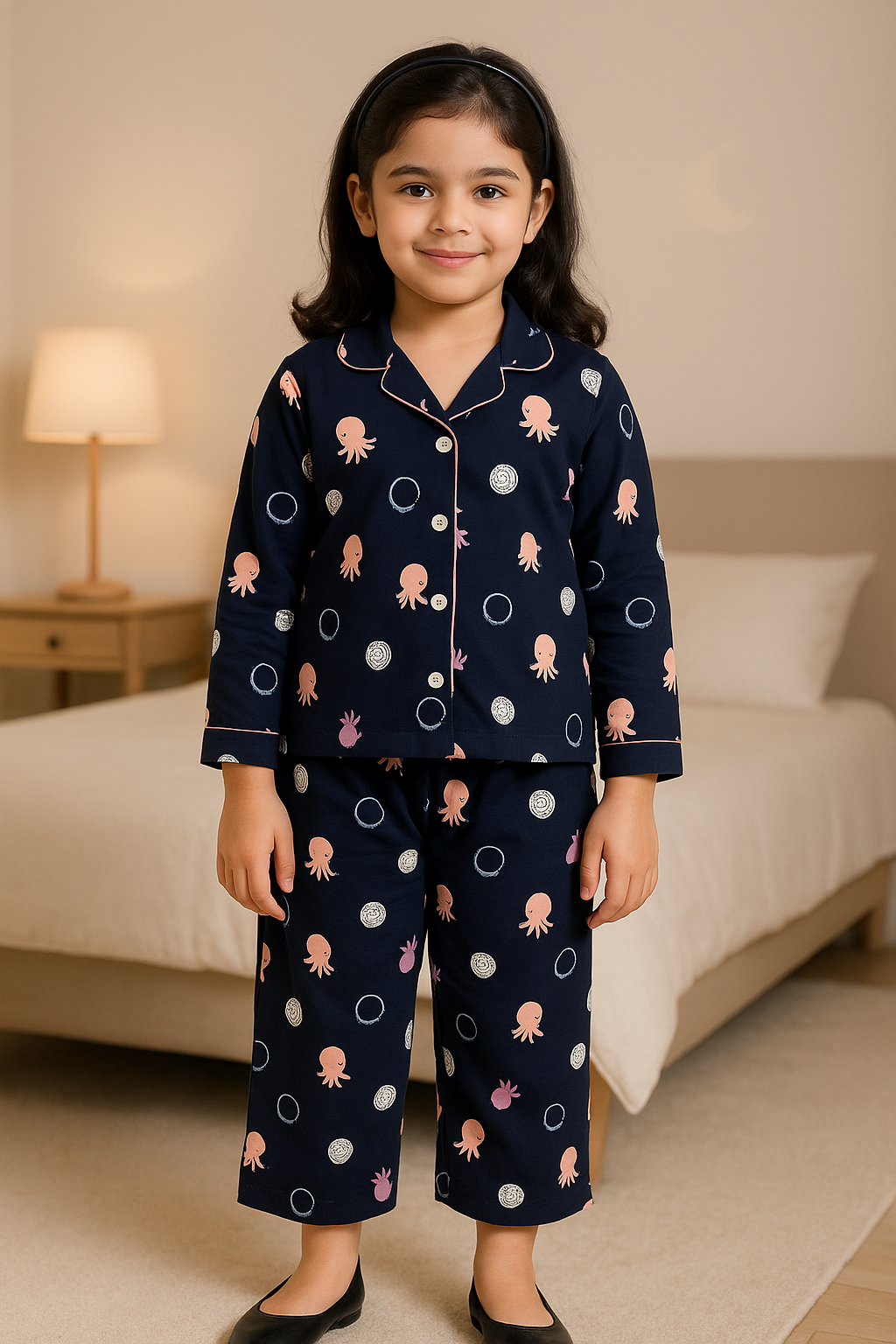 Unisex Printed Top and Bottom Pyjamas Night Dress