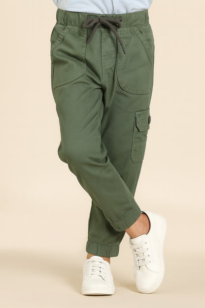 Boys Cargo Cotton Elastic Trouser