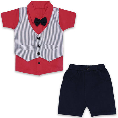 Baby Boys Cotton Striped T-shirt and Shorts Clothing Set