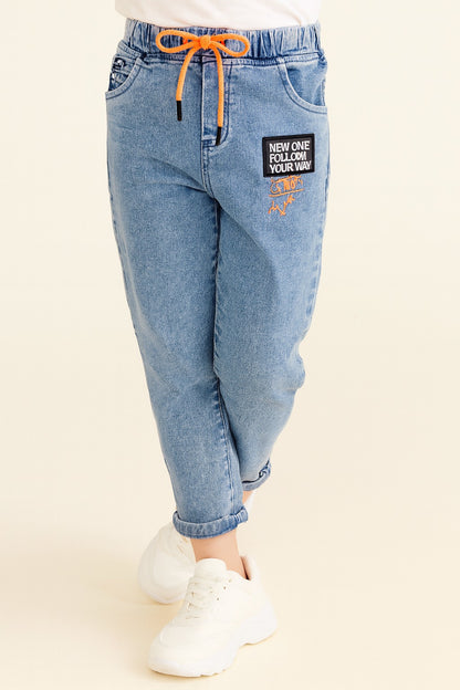 Boys Cotton Elastic Casual Trouser