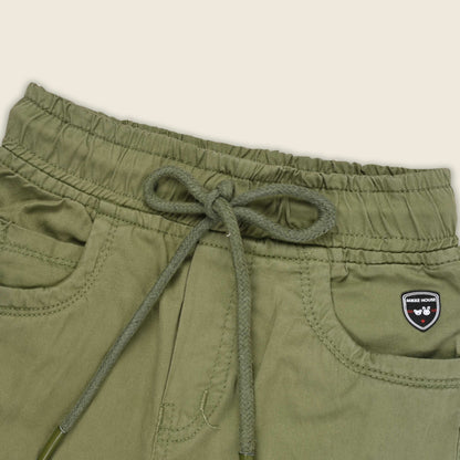 Boys Cotton Denim Cargo Joggers Soft & Stretchable Pants