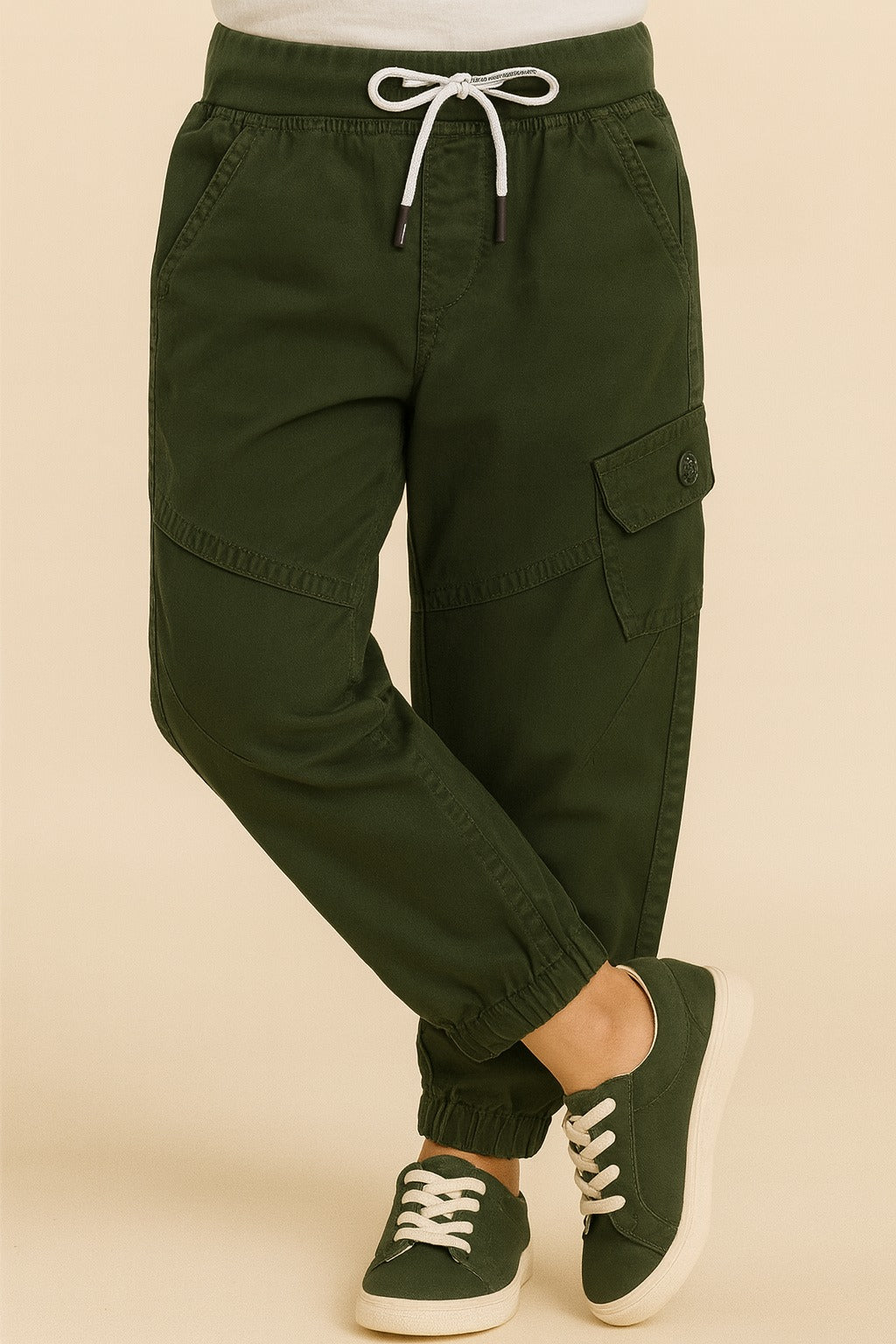Boys Cargo Cotton Elastic Trouser