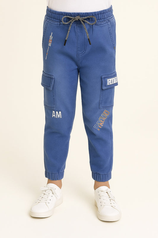 Boys Cotton Elastic Cargo Trouser
