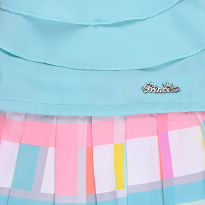 Girls Checked Top and Skirt Clothing Set