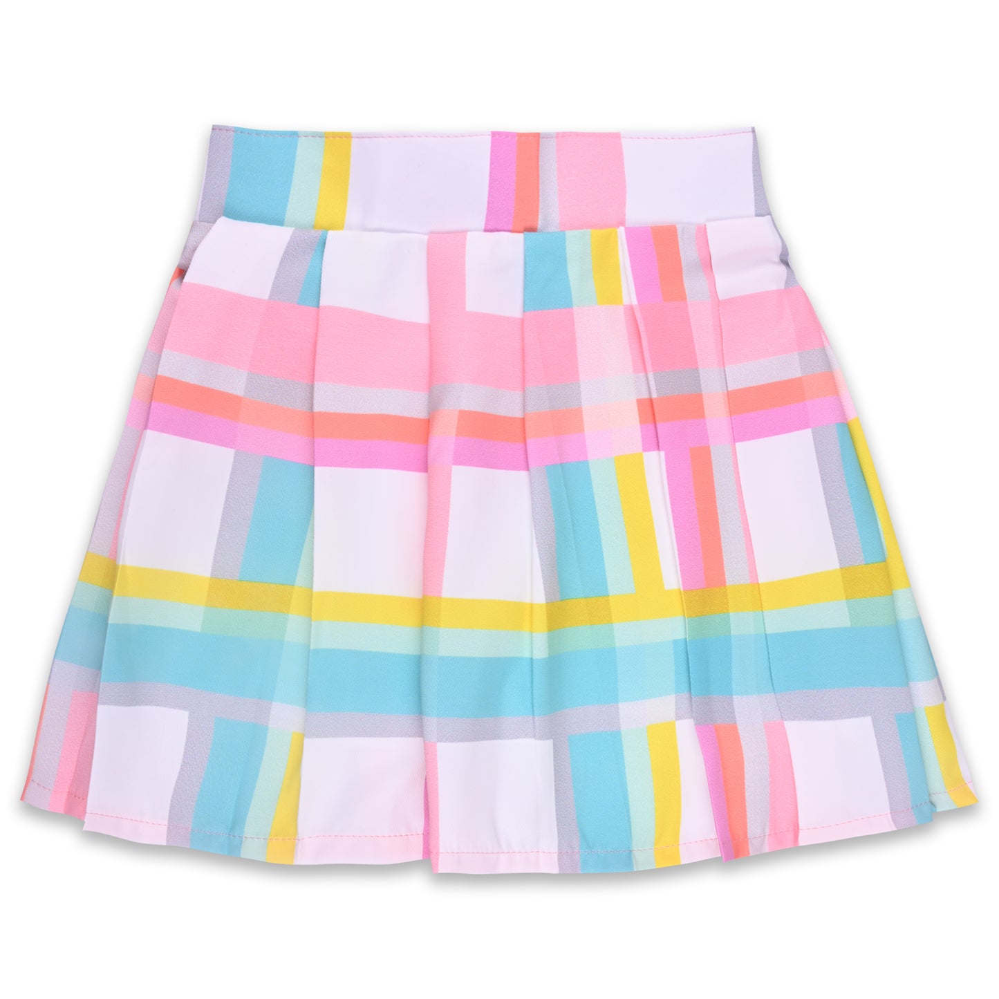 Girls Checked Top and Skirt Clothing Set