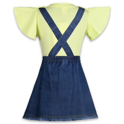 Girls Printed Top and Shorts Dungaree Set