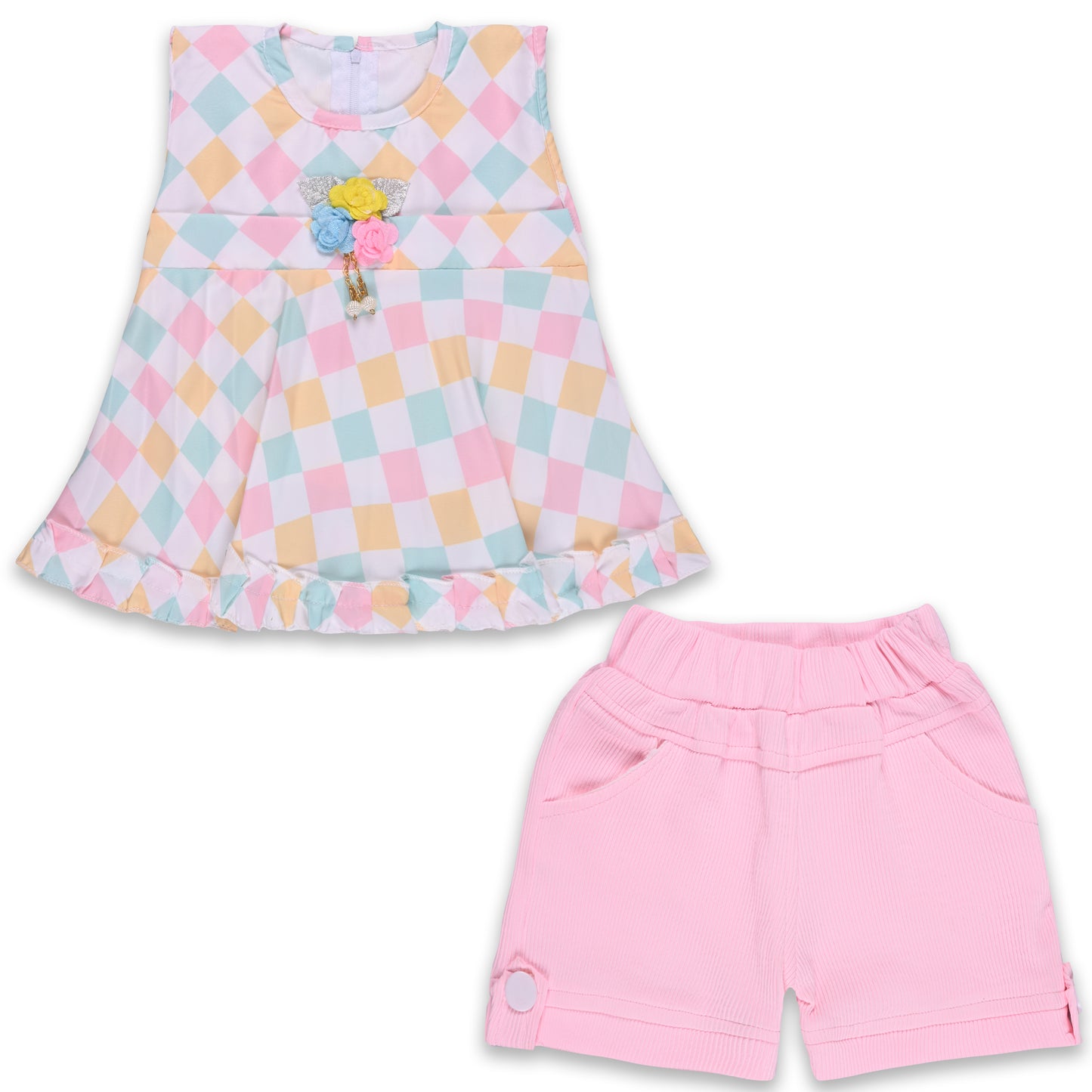 Baby Girls Polka Print Top and Shorts Clothing Set