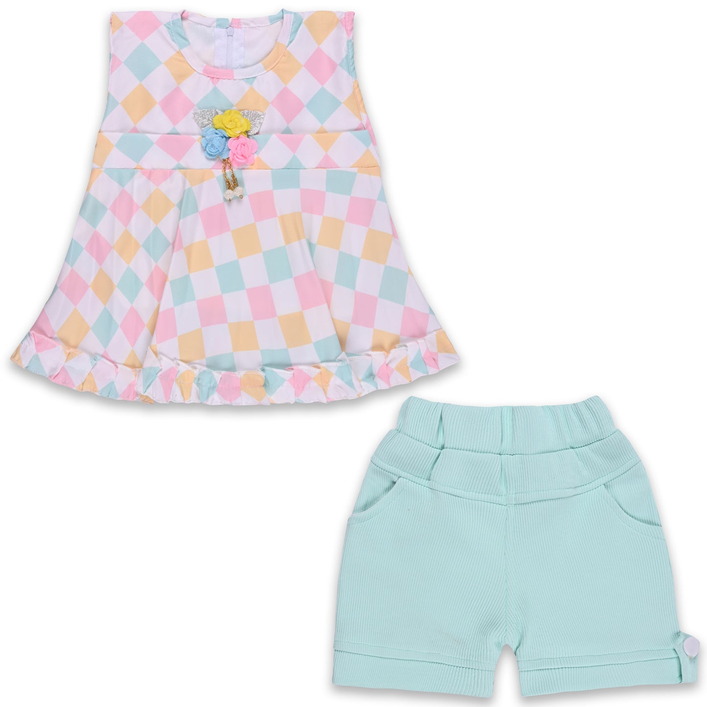 Baby Girls Polka Print Top and Shorts Clothing Set