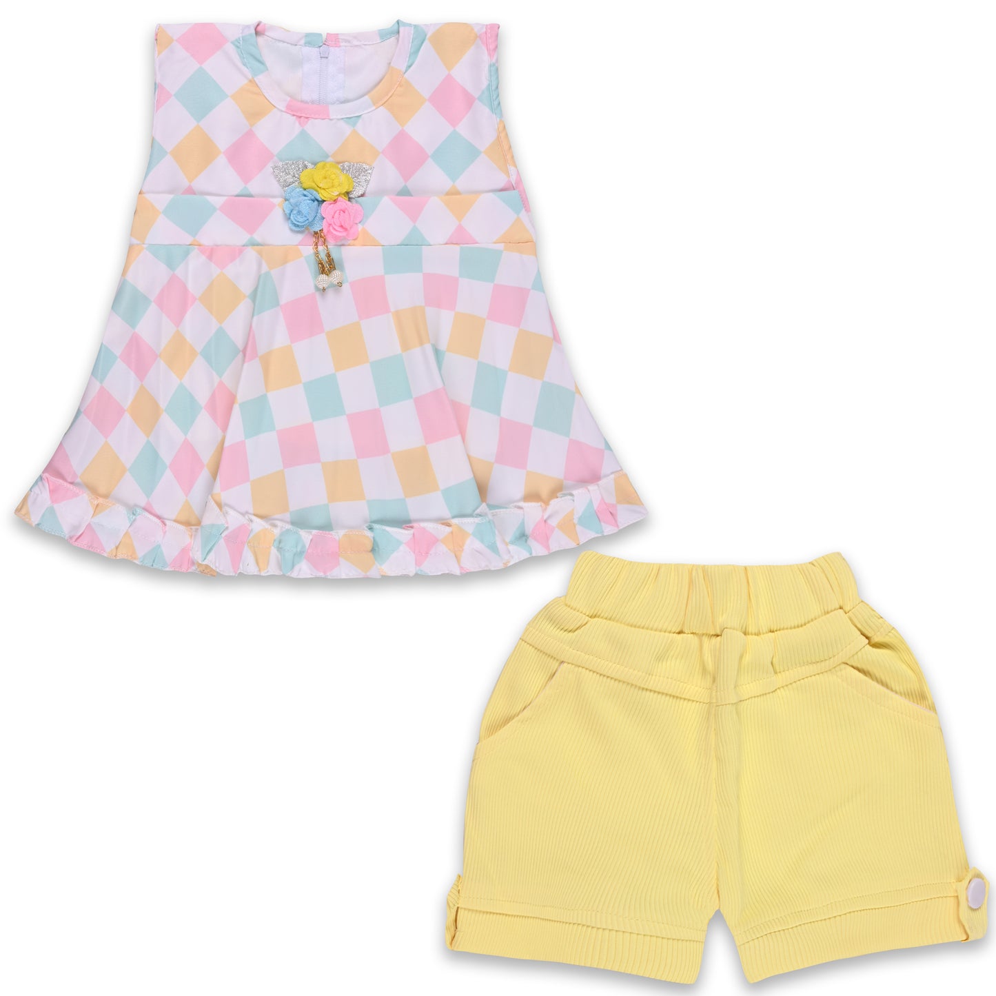 Baby Girls Polka Print Top and Shorts Clothing Set