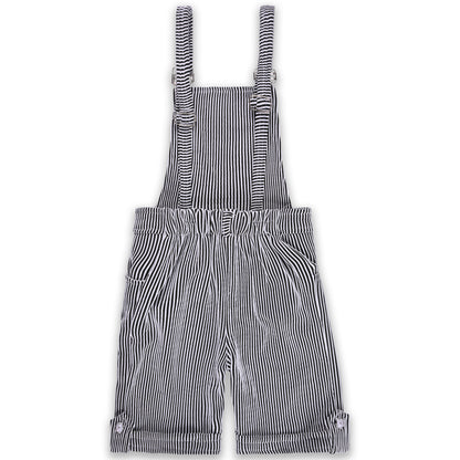 Girls Stylish Top and Striped Dungaree Set