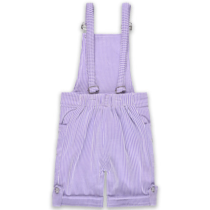 Girls Stylish Top and Striped Dungaree Set