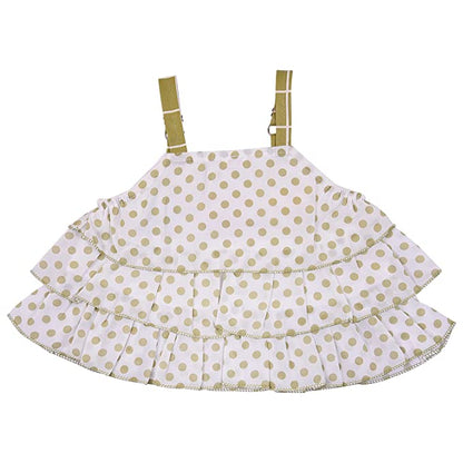 Girls Polka Dot Layered Top and Checkered Pants Set