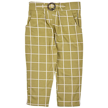 Girls Polka Dot Layered Top and Checkered Pants Set
