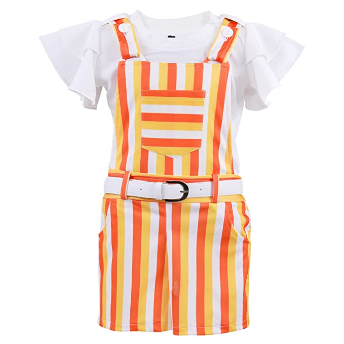 Wish Karo Baby Girls Dungaree Dress for Girls-(csl296org)
