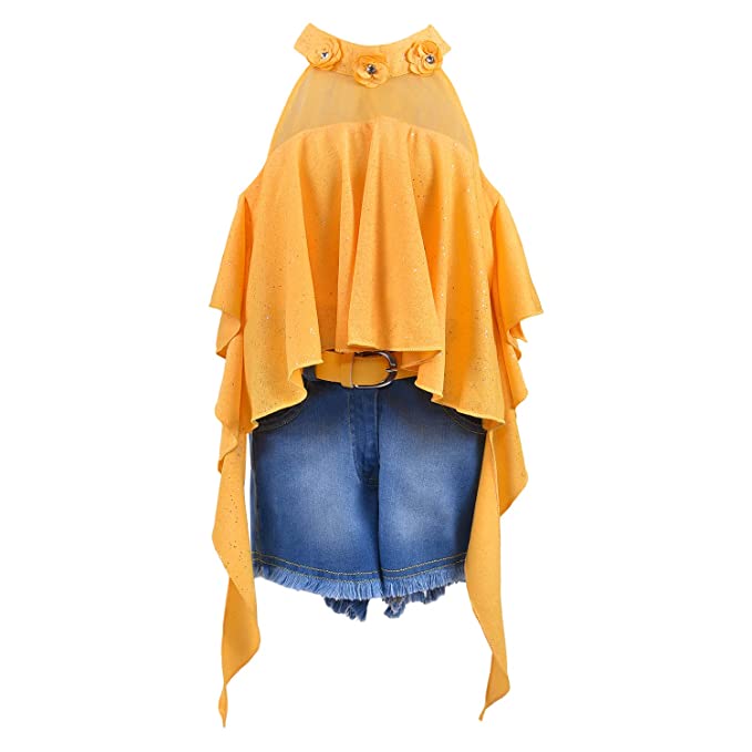 Wish Karo Baby Girls Top and Shorts Dress For Girls-(csl299y)