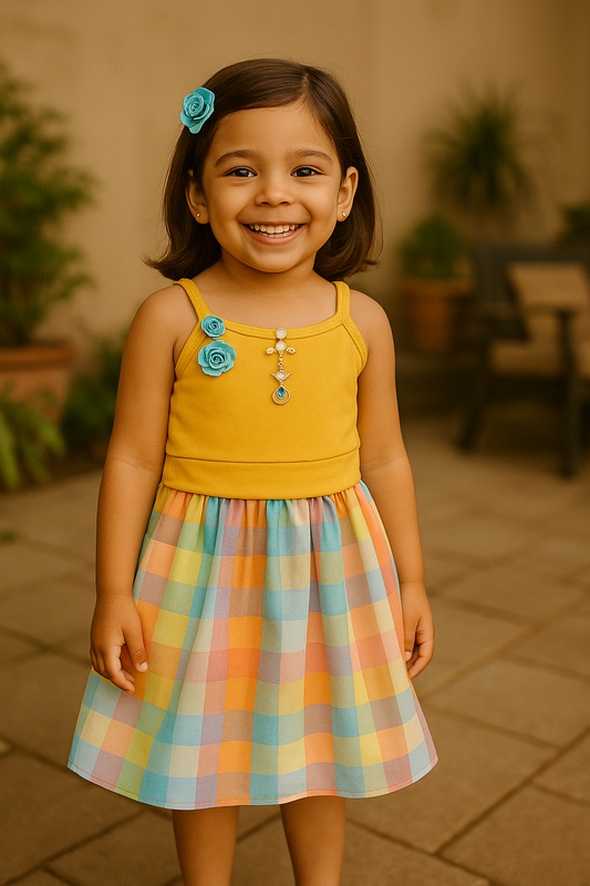 Wish Karo Baby Girls Top and Skirt Dress For Girls-(csl307y)