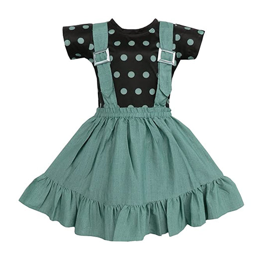 Wish Karo Baby Girls Frocks Casual Dress for Girls-(csl309grn) - Wish Karo