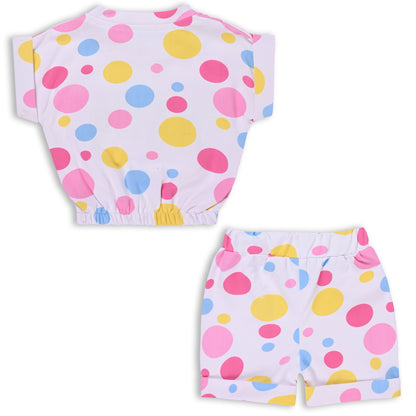 Girls Polka Print Top and Shorts Clothing Set
