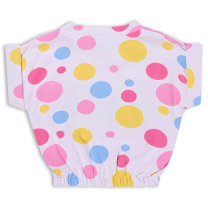 Girls Polka Print Top and Shorts Clothing Set