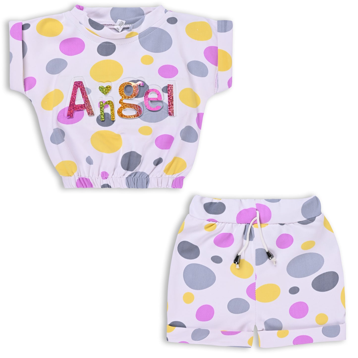 Girls Polka Print Top and Shorts Clothing Set