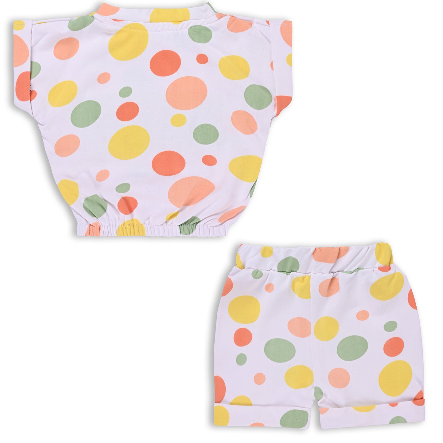 Girls Polka Print Top and Shorts Clothing Set