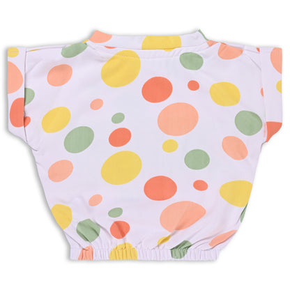 Girls Polka Print Top and Shorts Clothing Set