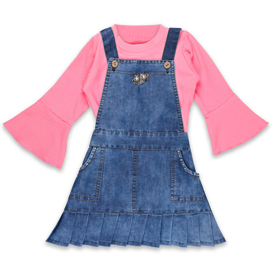 Girls Solid Top and Shorts Clothing Set