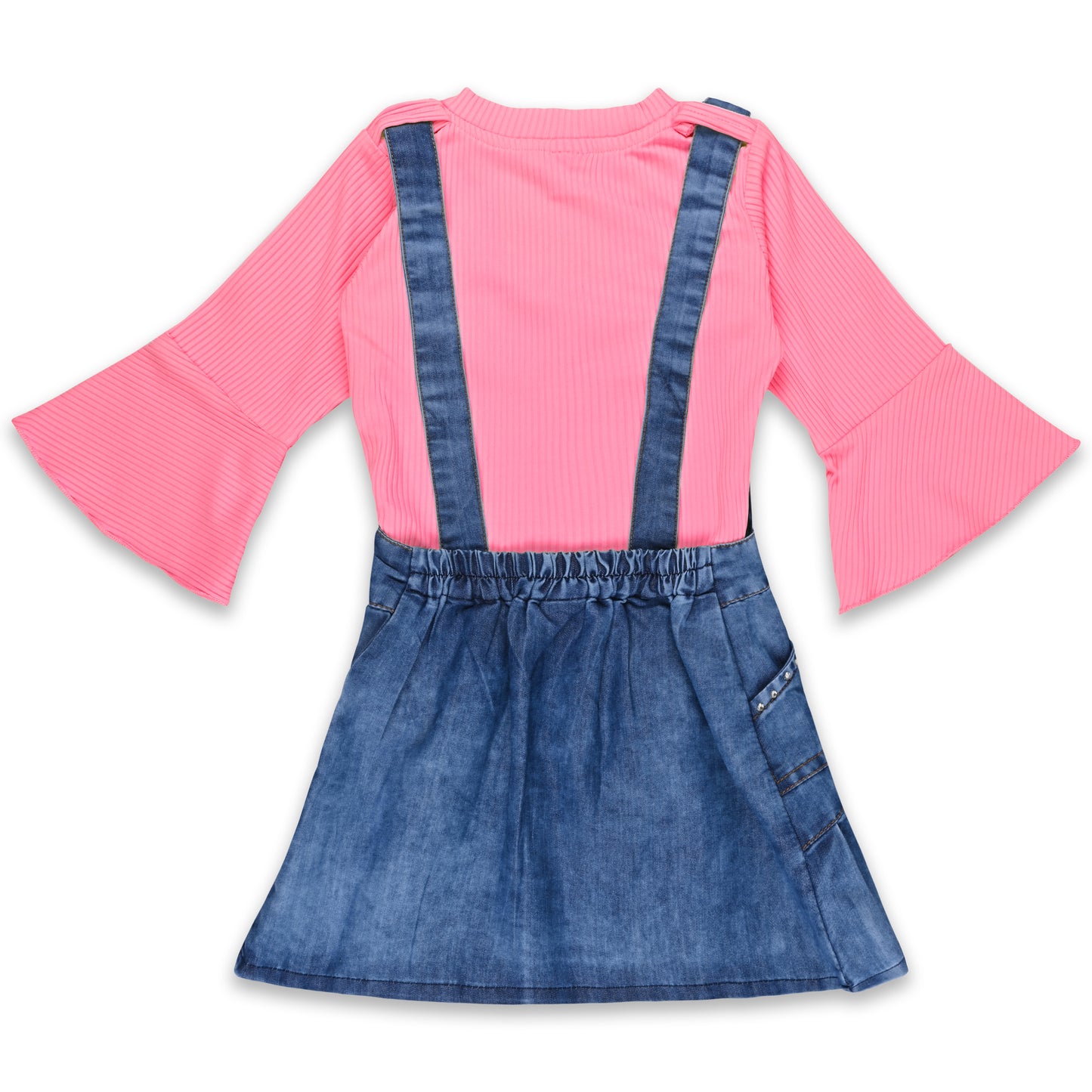 Girls Solid Top and Shorts Clothing Set