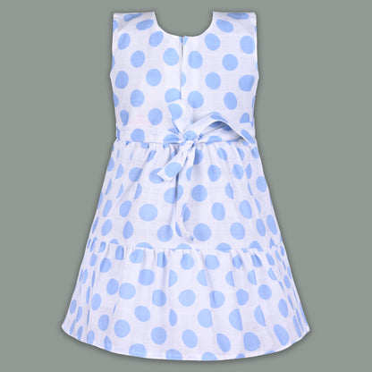 Baby Girl Satin Polka Dot Frock with Cute Unicorn Patch & Bloomers – Party Wear Dress for Kids