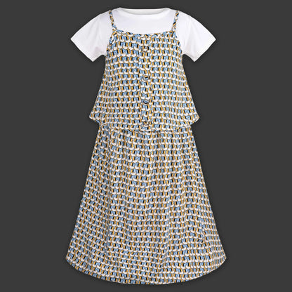 Girls Printed Short Sleeve T-Shirt and Dress