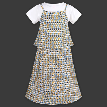 Girls Printed Short Sleeve T-Shirt and Dress