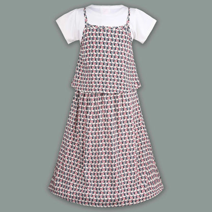 Girls Printed Short Sleeve T-Shirt and Dress