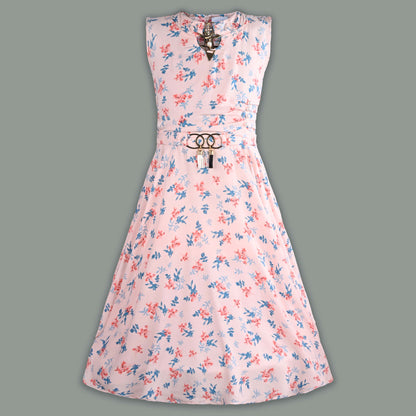 Girls Floral Print Casual Dress