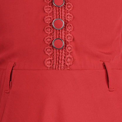 Girls Embroidered Bell Sleeve Fit and Flare Frock Dress
