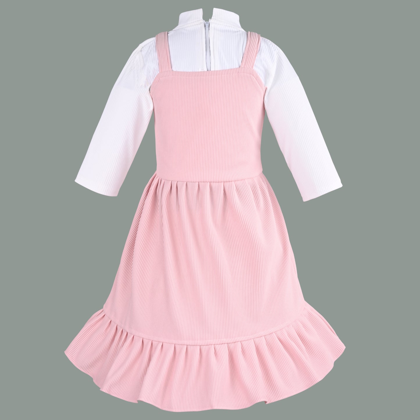 Girls Printed Top and Pinafore Dungaree Set