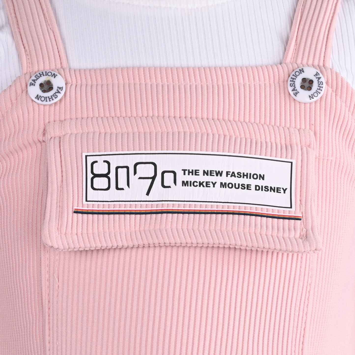 Girls Printed Top and Pinafore Dungaree Set