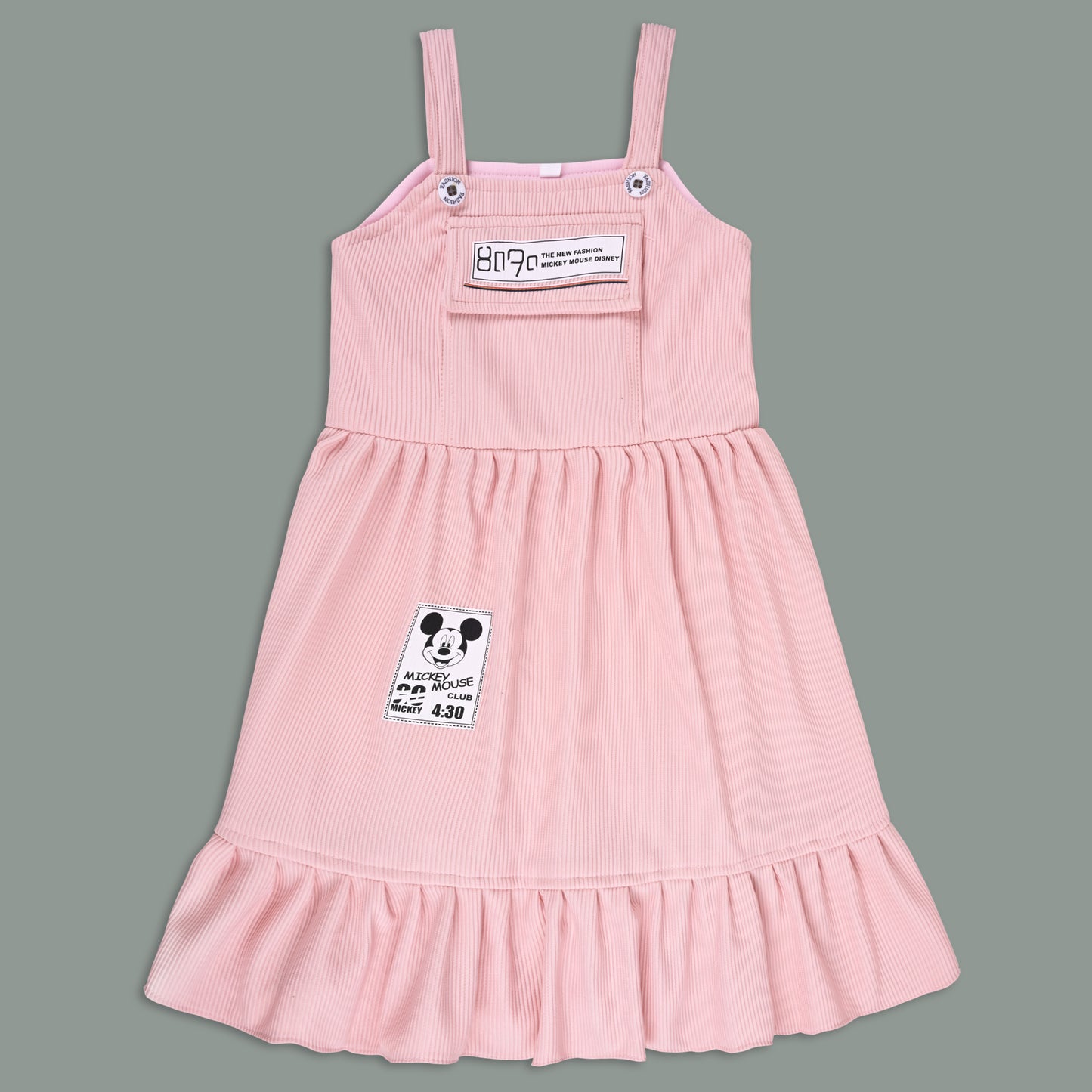 Girls Printed Top and Pinafore Dungaree Set