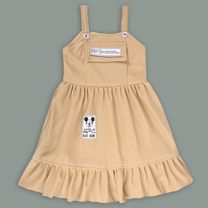 Girls Printed Top and Pinafore Dungaree Set