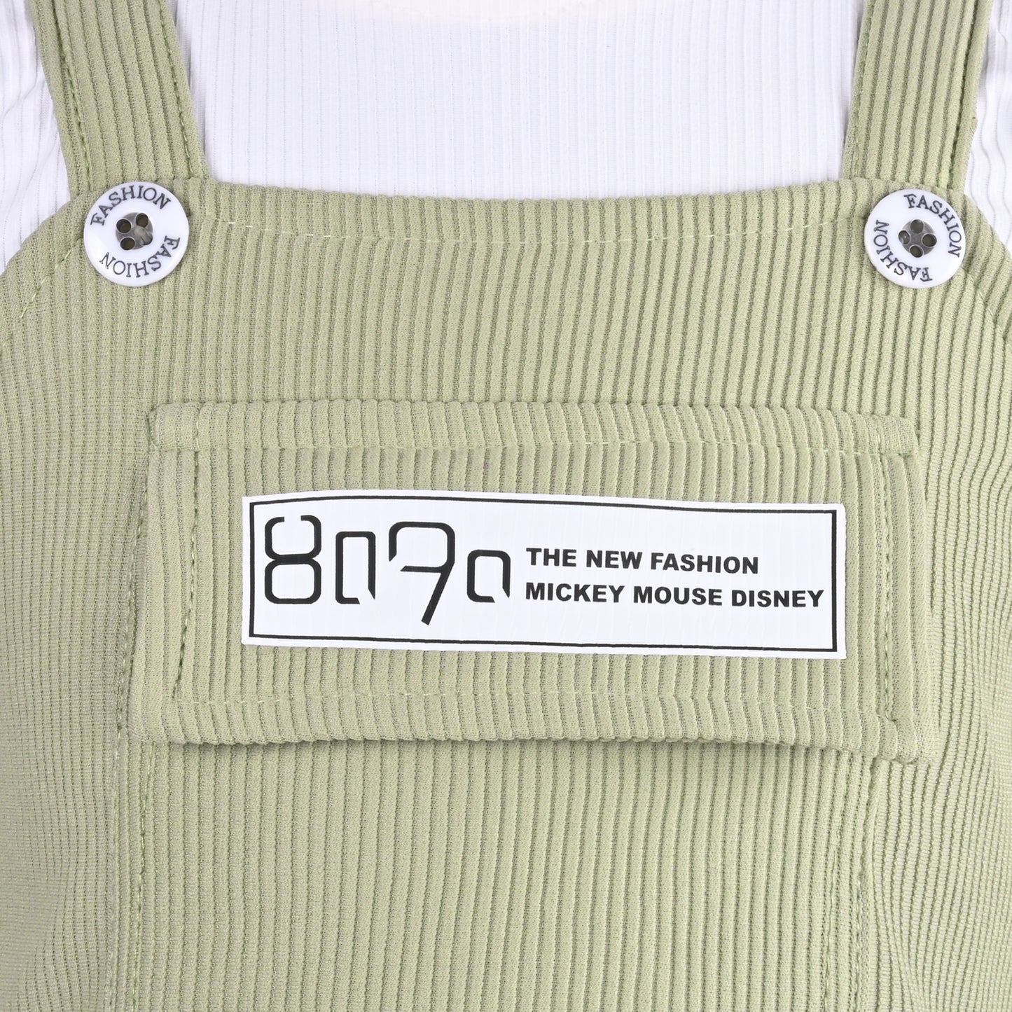 Girls Printed Top and Pinafore Dungaree Set