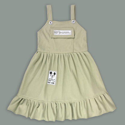 Girls Printed Top and Pinafore Dungaree Set
