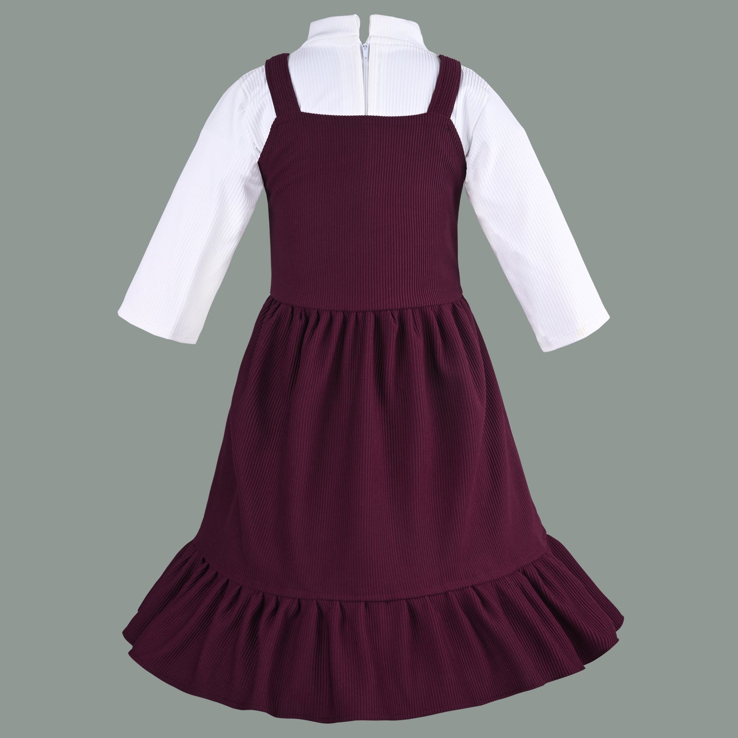 Girls Printed Top and Pinafore Dungaree Set