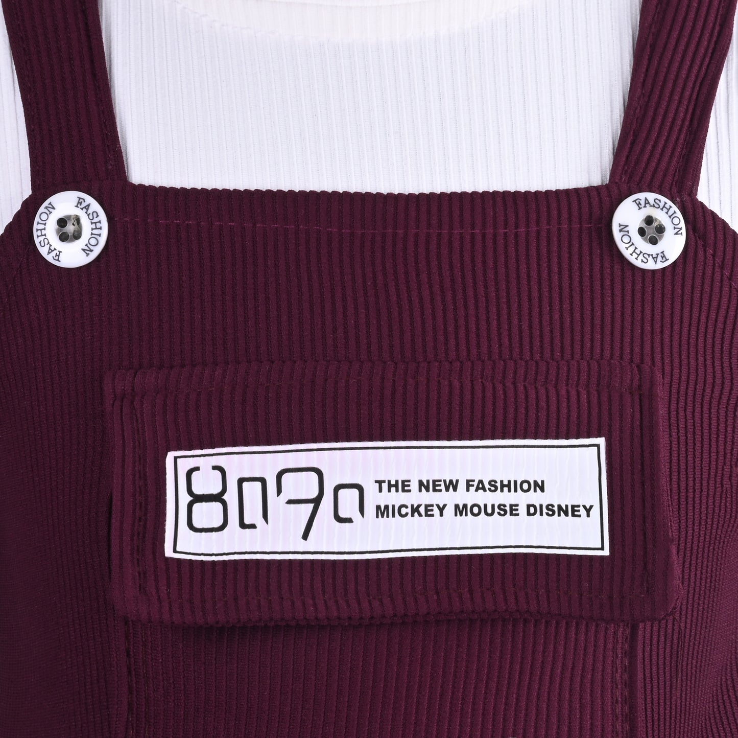 Girls Printed Top and Pinafore Dungaree Set