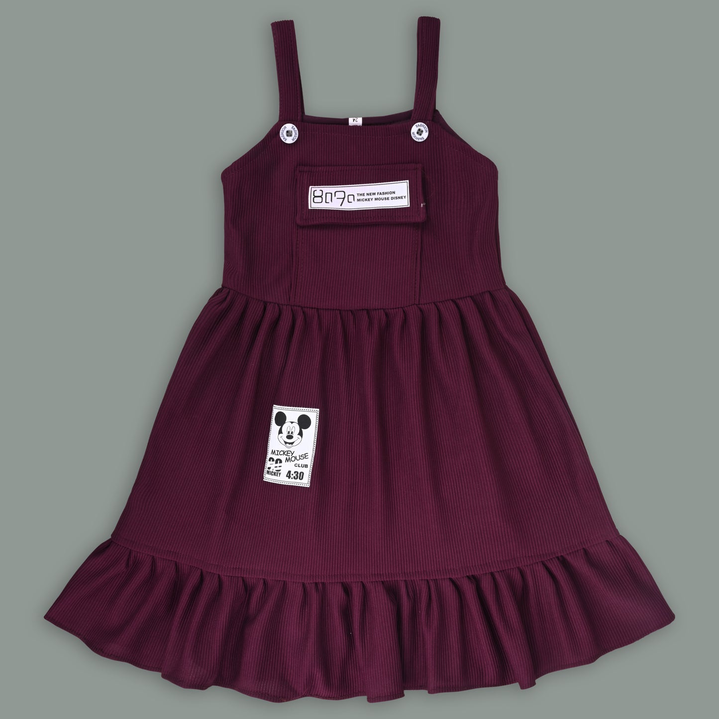 Girls Printed Top and Pinafore Dungaree Set