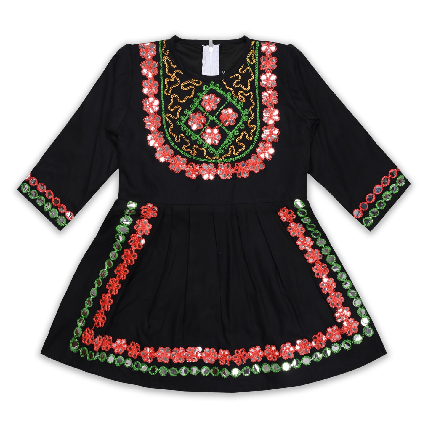 Girls Satin Kurti with Sharara Pants Set