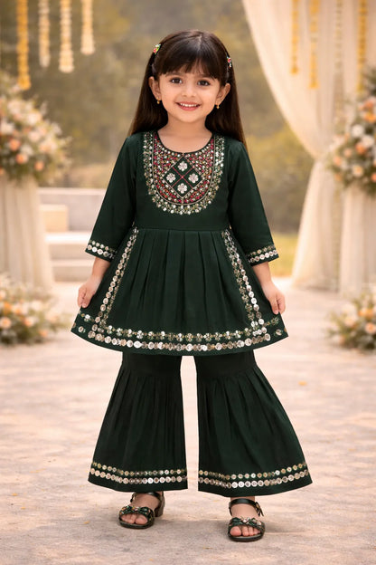 Elegant Rayon Ethnic Kurti Set with Sharara